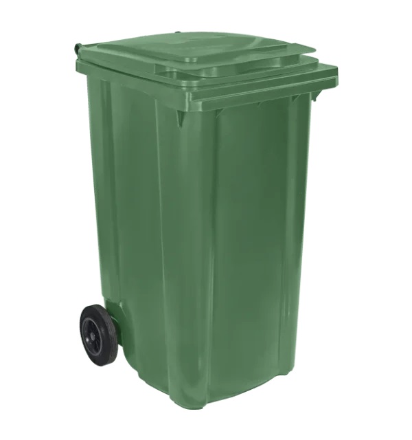 Бак для сміття пластиковий 240 літрів, зелений